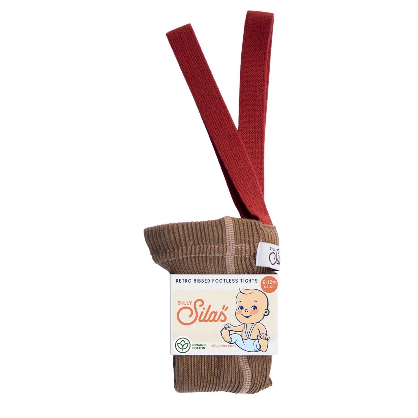 Silly Silas Acorn Brown w Maple Leaf Footless Tights