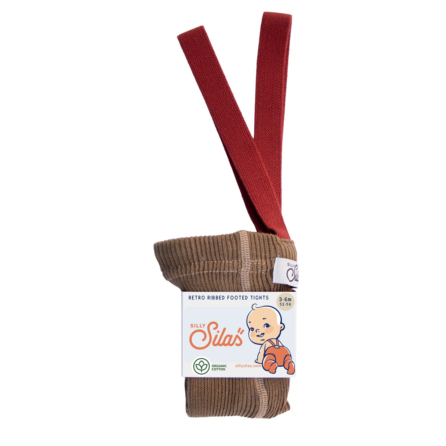 Silly Silas Acorn Brown w Maple Leaf  Footed Tights