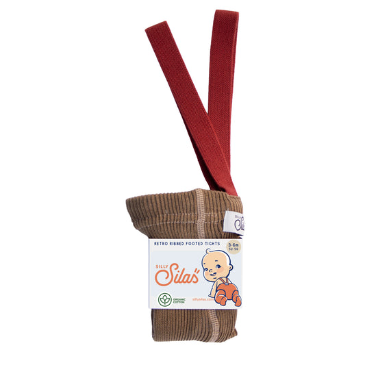 Silly Silas Acorn Brown w Maple Leaf  Footed Tights