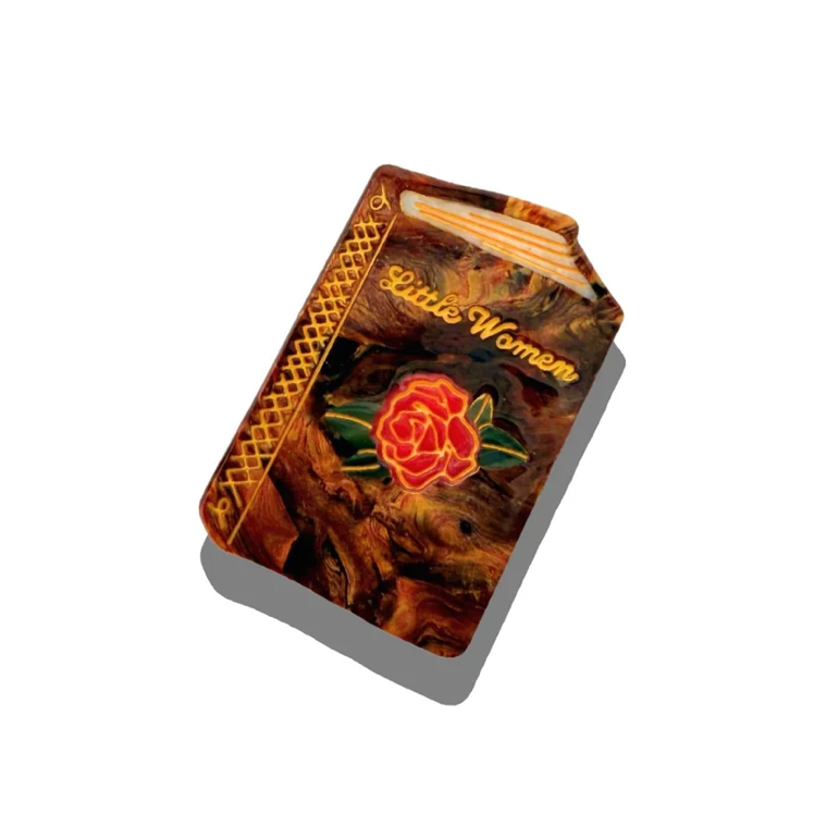 Hand-Painted Little Women Mini Book Claw Hair Clip