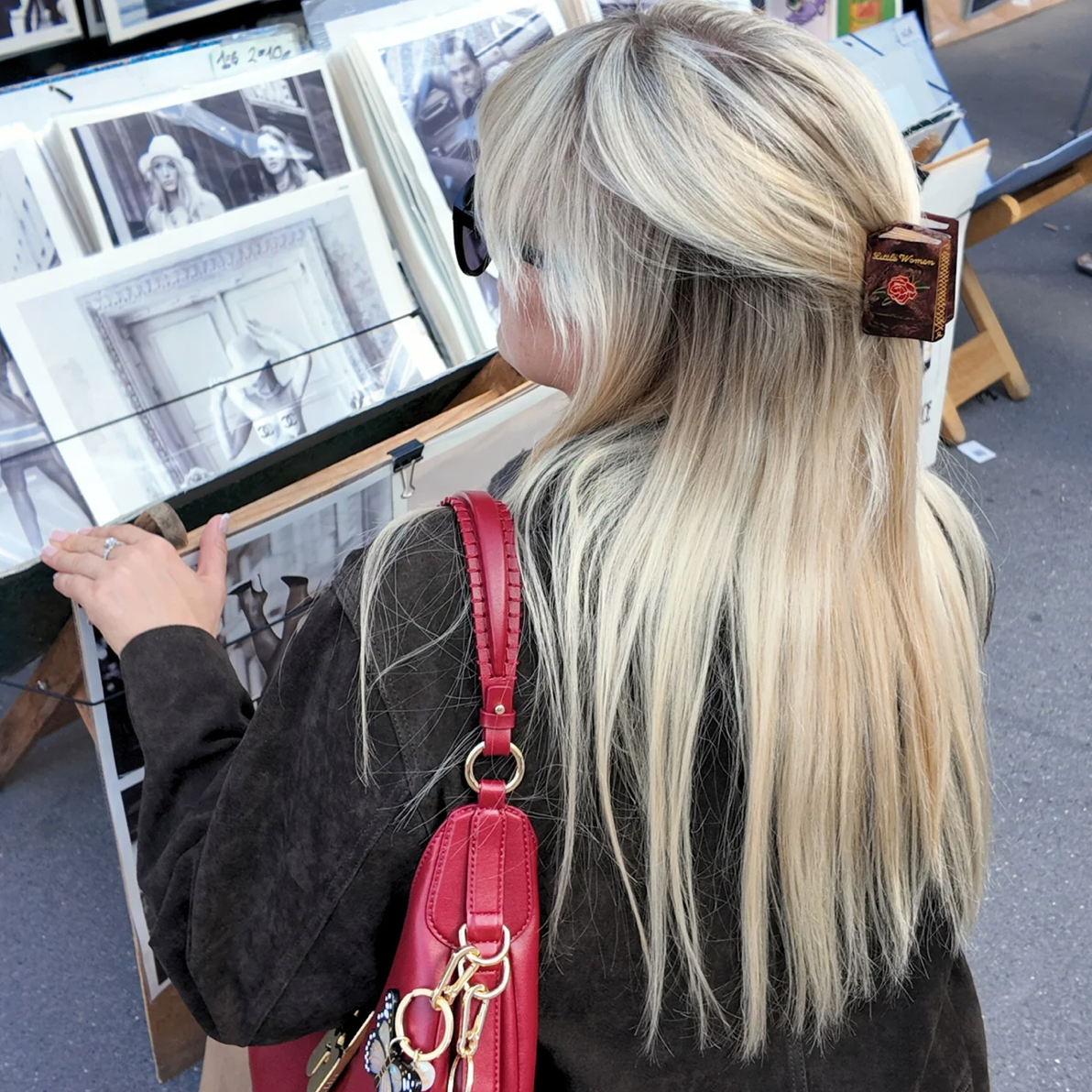 Hand-Painted Little Women Mini Book Claw Hair Clip