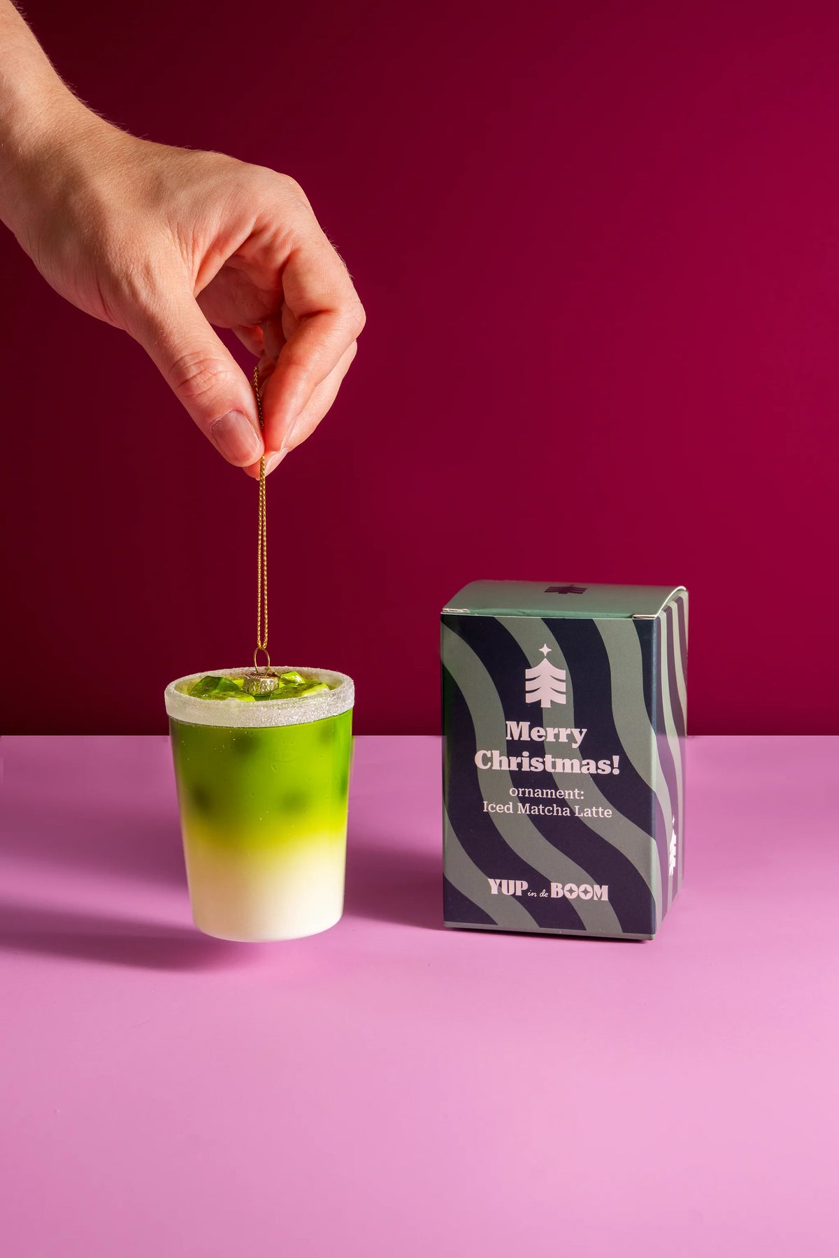 Iced Matcha Latte Christmas Ornament