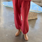 Le Bon Shoppe Coral Red French Terry Balloon Pants