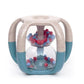 Toy with colorful beads inside on a white background
