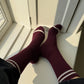 Le Bon Shoppe Maroon Extended Boyfriend Socks