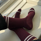 Le Bon Shoppe Maroon Extended Boyfriend Socks