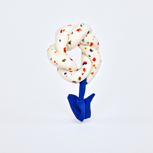 Decorative ring with colorful pattern on a white background