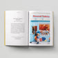 Open book showing a page with text and an image of a bookstore named 'Round Table'.