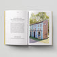 Open book showing a photograph of a playground with text on a light gray background