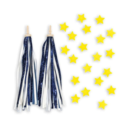 Konges Sløjd Dark Blue Glitter Bicycle Streamers and Beads