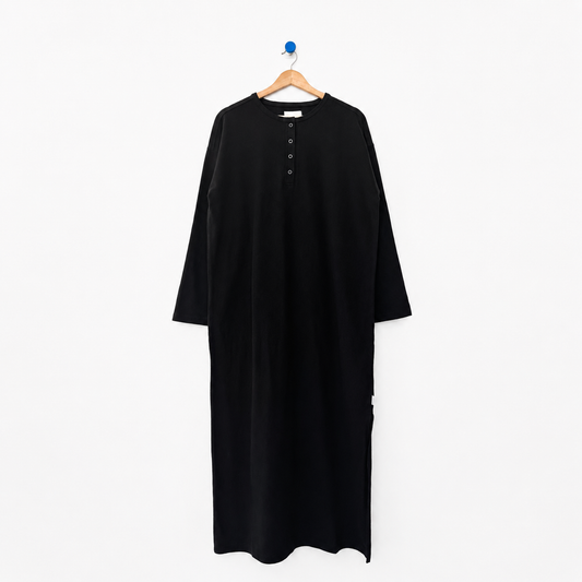 Le Bon Shoppe Black Soft Jersey Henley Dress