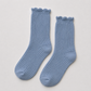 Le Bon Shoppe Pale Blue Linen Scallop Socks