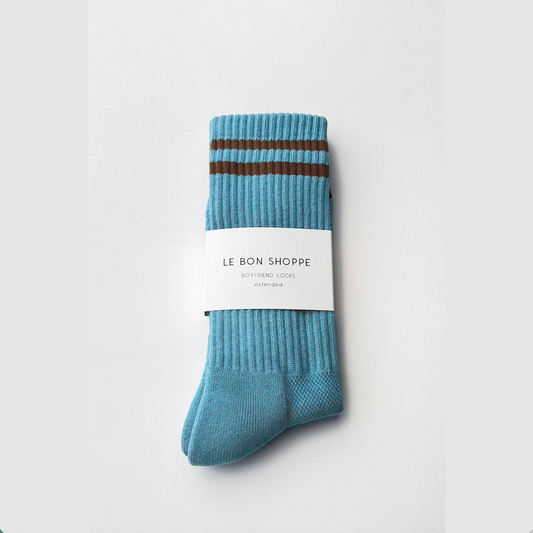 Le Bon Shoppe Powder Blue Extended Boyfriend Socks