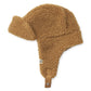 Liewood Golden Caramel Bravo Pile Hat for children, featuring soft fleece lining, protective earflaps, and adjustable snap-button straps, displayed on a neutral background.