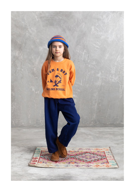 Tom & Boy Navy Wide Leg Organic Cotton Trousers