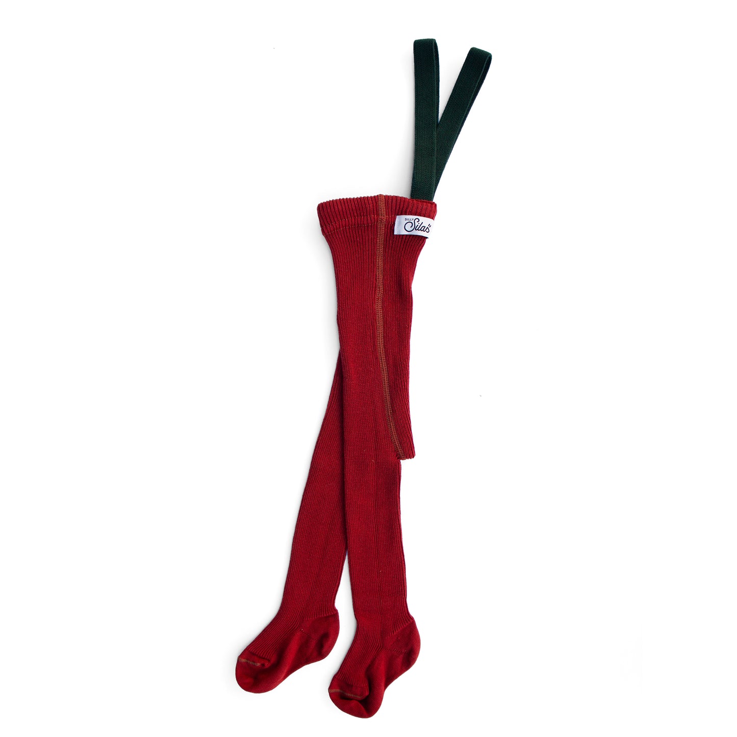 Silly Silas Maple Leaf w Dark Forest Green Footed Tights