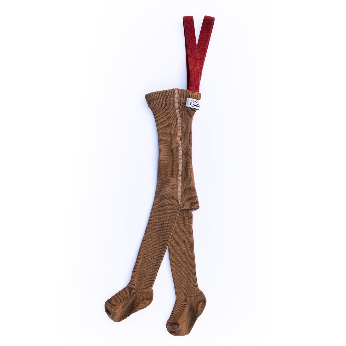 Silly Silas Acorn Brown w Maple Leaf  Footed Tights