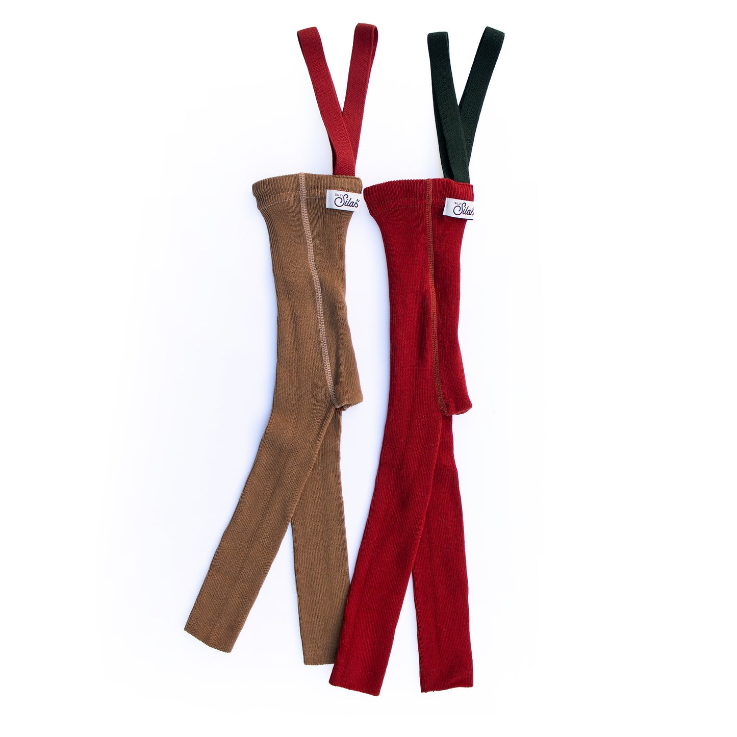 Silly Silas Maple Leaf w Dark Forest Green Footless Tights