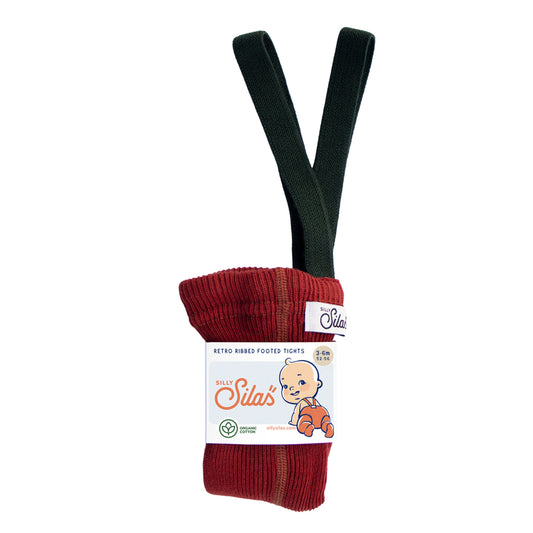 Silly Silas Maple Leaf w Dark Forest Green Footed Tights