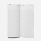 Two white lined notepads on a white background