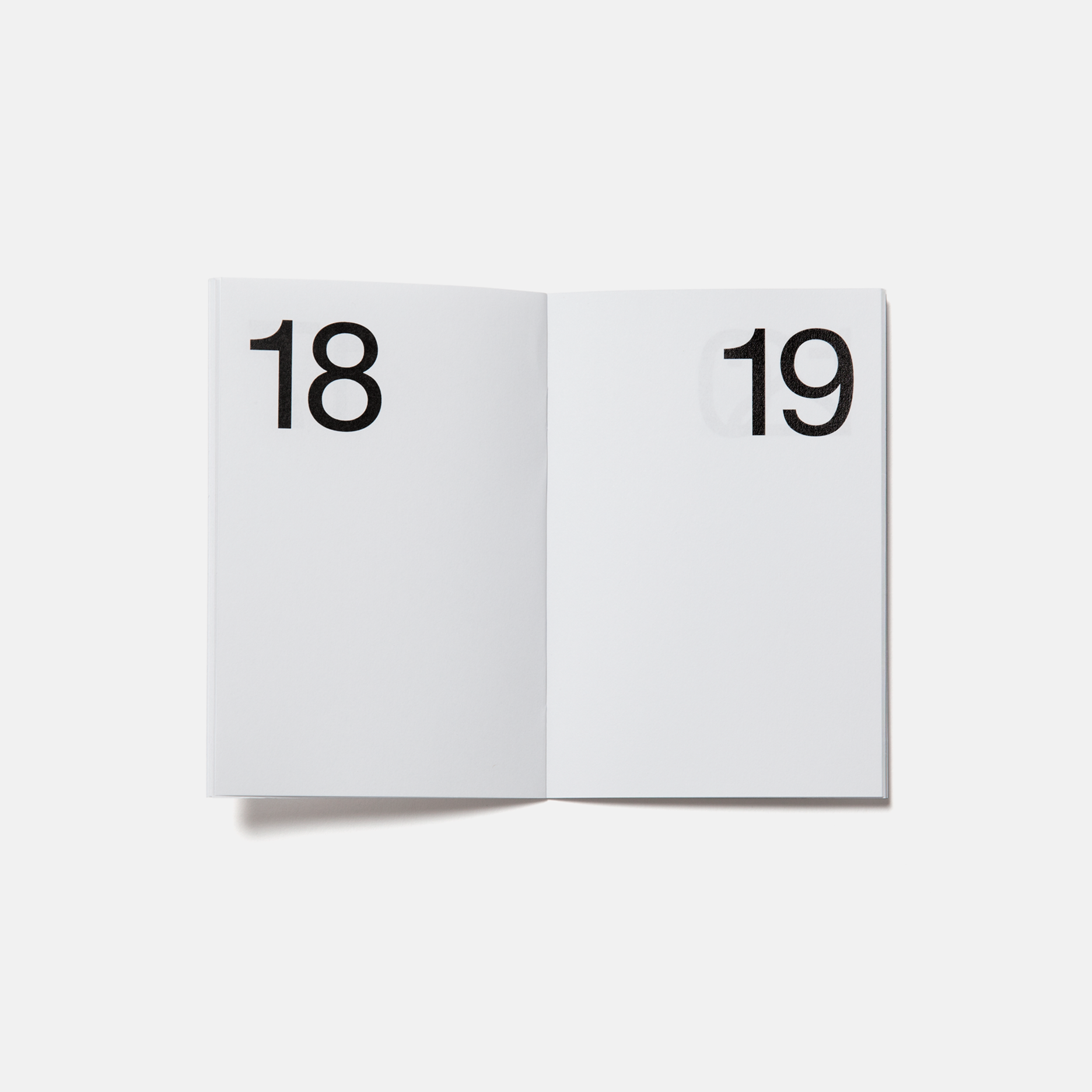 Calendar pages showing dates 18 and 19 on a white background