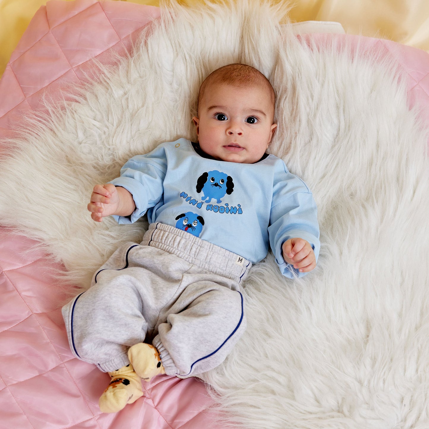 Mini Rodini Blue Doggies Long Sleeve Tee