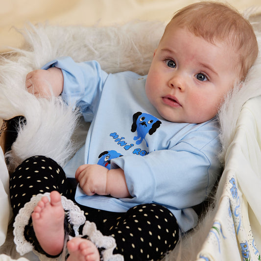 Mini Rodini Blue Doggies Long Sleeve Tee