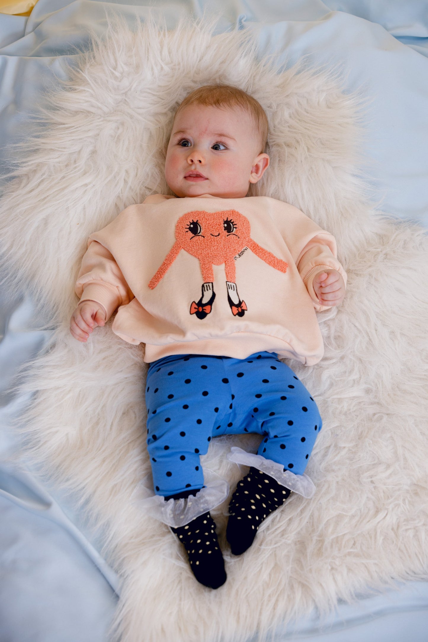 Mini Rodini Heart In Shoes Chenille Sweatshirt