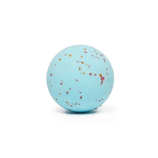 The Comet Bath Bomb, a blue effervescent bath bomb for kids that soothes and hydrates sensitive skin with chamomile, sunflower oil, and vitamin E.