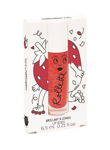 A kid-friendly strawberry-scented lip gloss with a roll-on applicator, featuring a colour-free, natural formula enriched with apricot kernel oil and vitamin E.