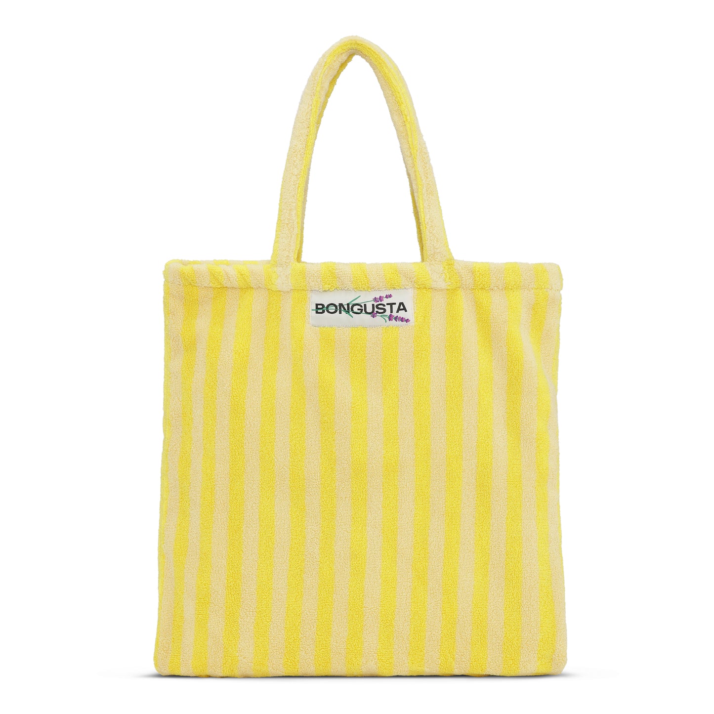 Bongusta Naram Tote Bag Pristine & Neon Yellow Stripe