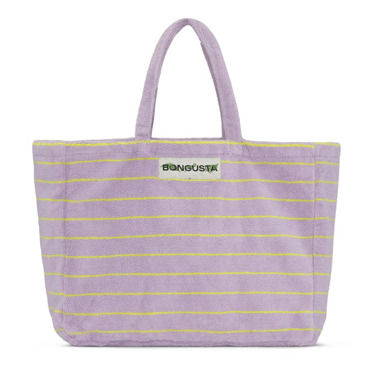 Bongusta Naram Weekend Bag Lilac & Neon Yellow stripe
