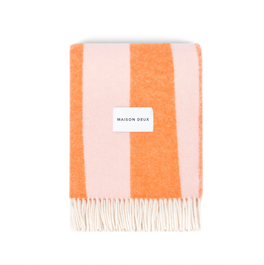 Pink Carrot Rough Stripe Blanket