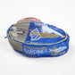 Packaged sardine can with blue and gold label on a white background