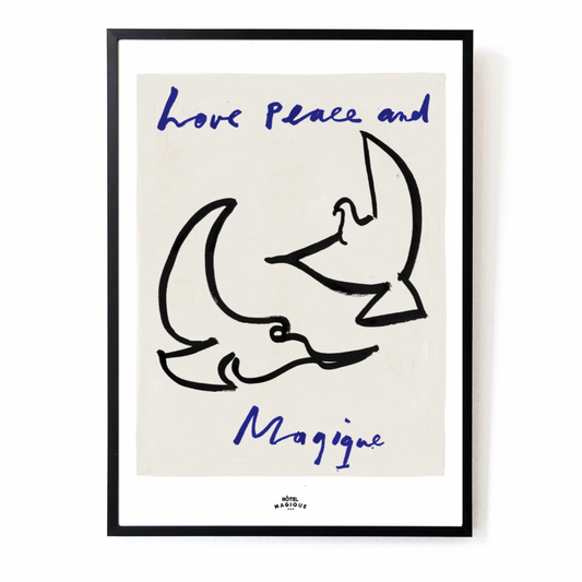 Hotel Magique Love, Peace and Magique A3 Print