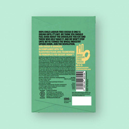 UP-UP Tequila & Lime Milk Chocolate Bar