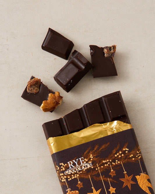 Walnut & Date Chocolate Bar - 80% Ugandan