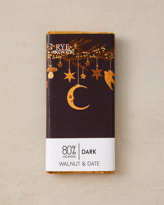 Walnut & Date Chocolate Bar - 80% Ugandan