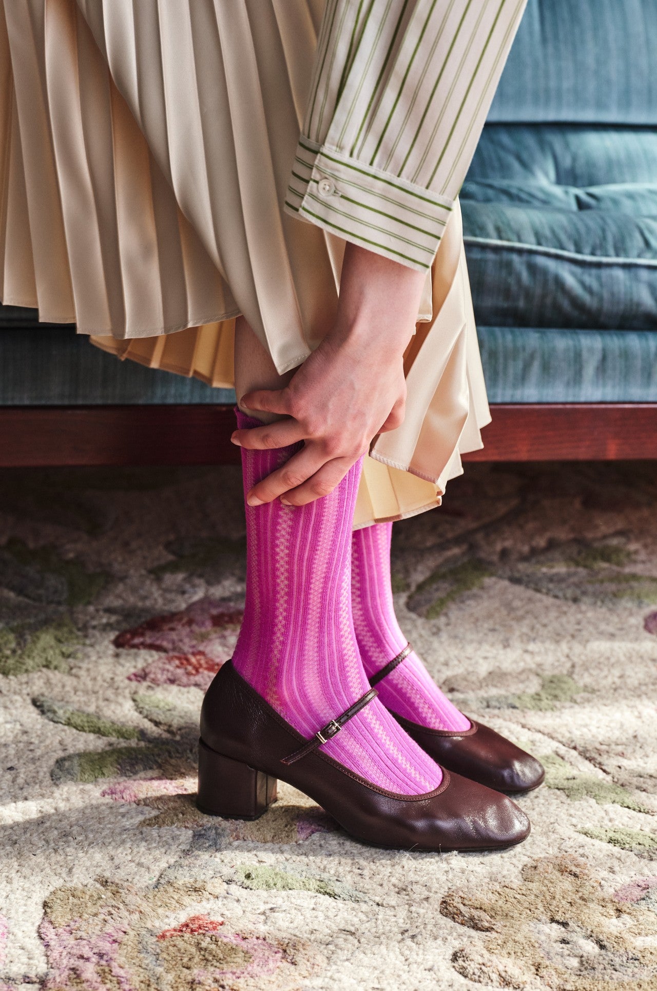 Becksöndergaard Meadow Mauve Pink Crochia Cotta Sock