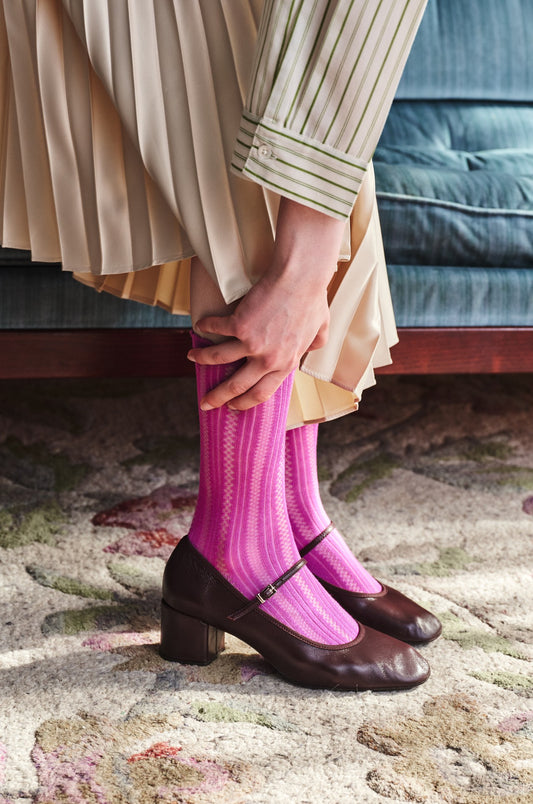 Becksöndergaard Meadow Mauve Pink Crochia Cotta Sock