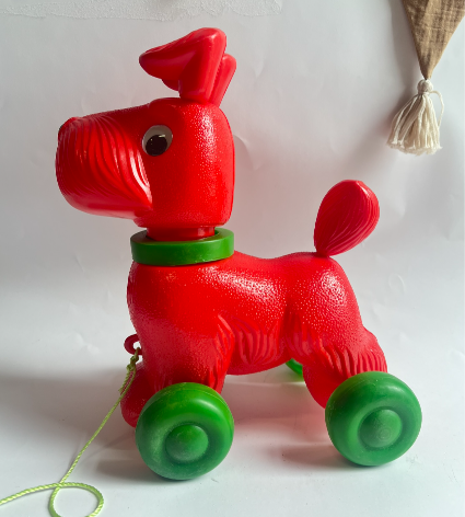 Vintage Pull-Along Red Dog