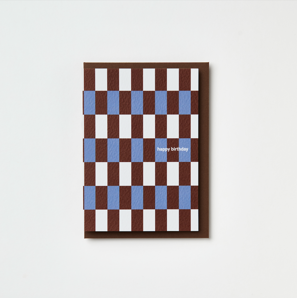 Happy Birthday Blue/Burgundy Brugge Tile Greeting Card