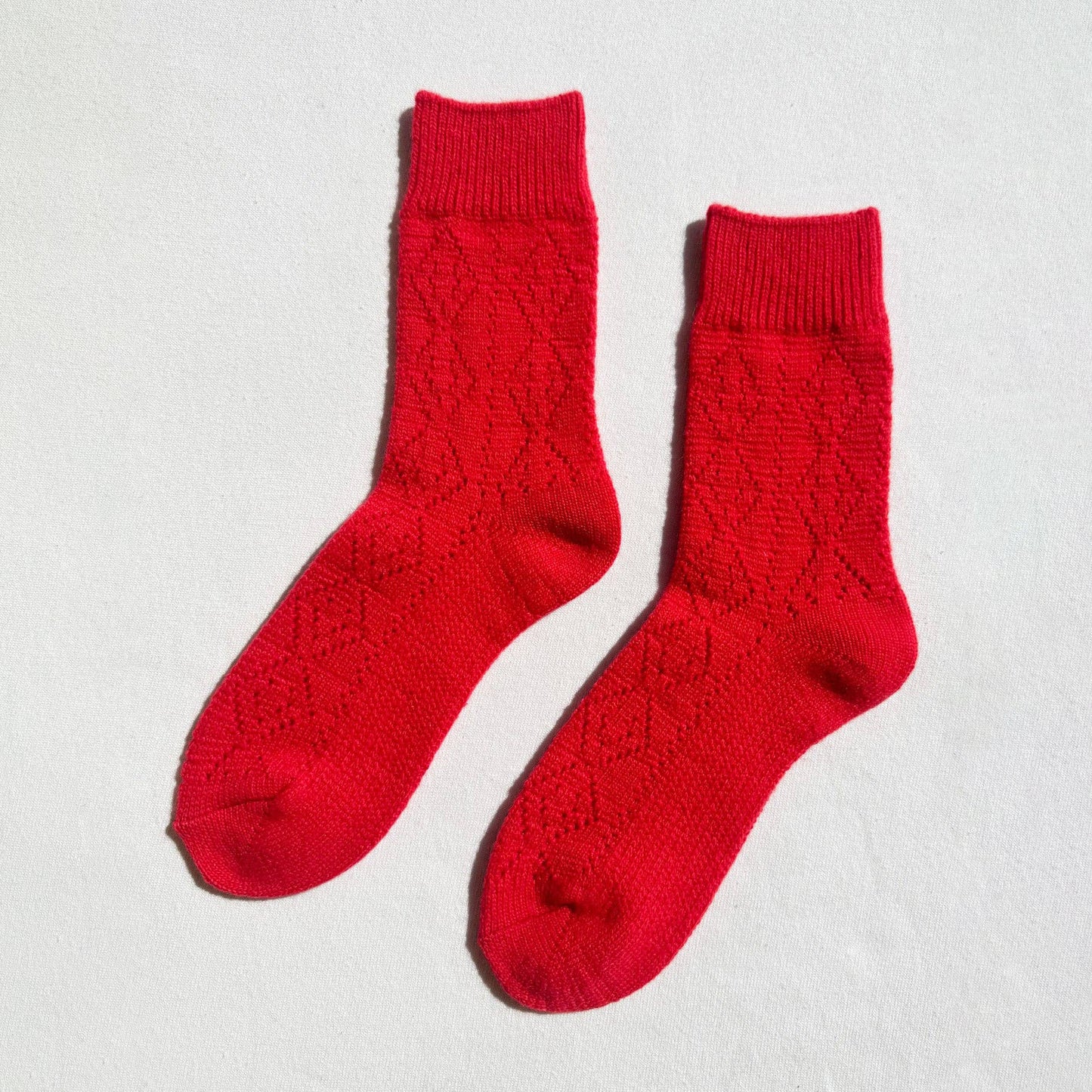 Le Bon Shoppe Red  Cashmere Pointelle Socks