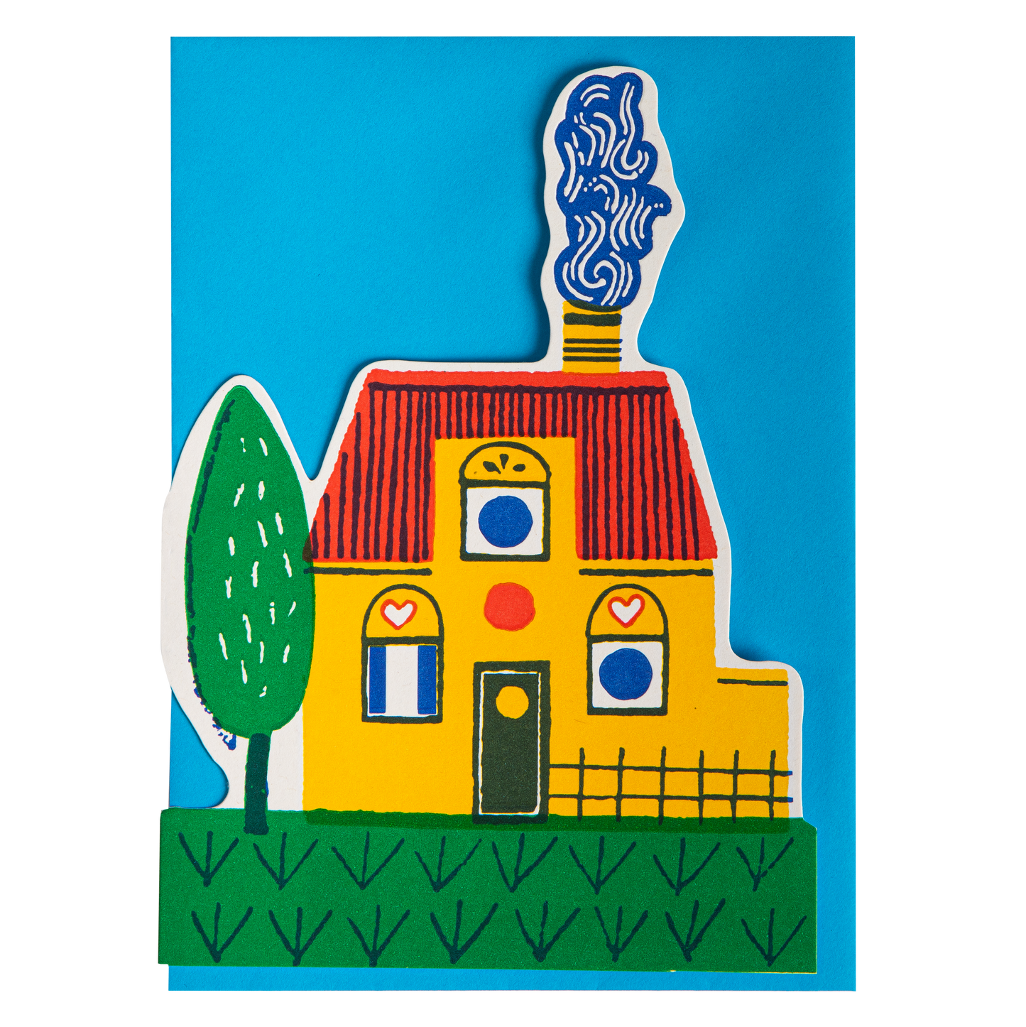 Yellow Home Letterpress Greeting Card