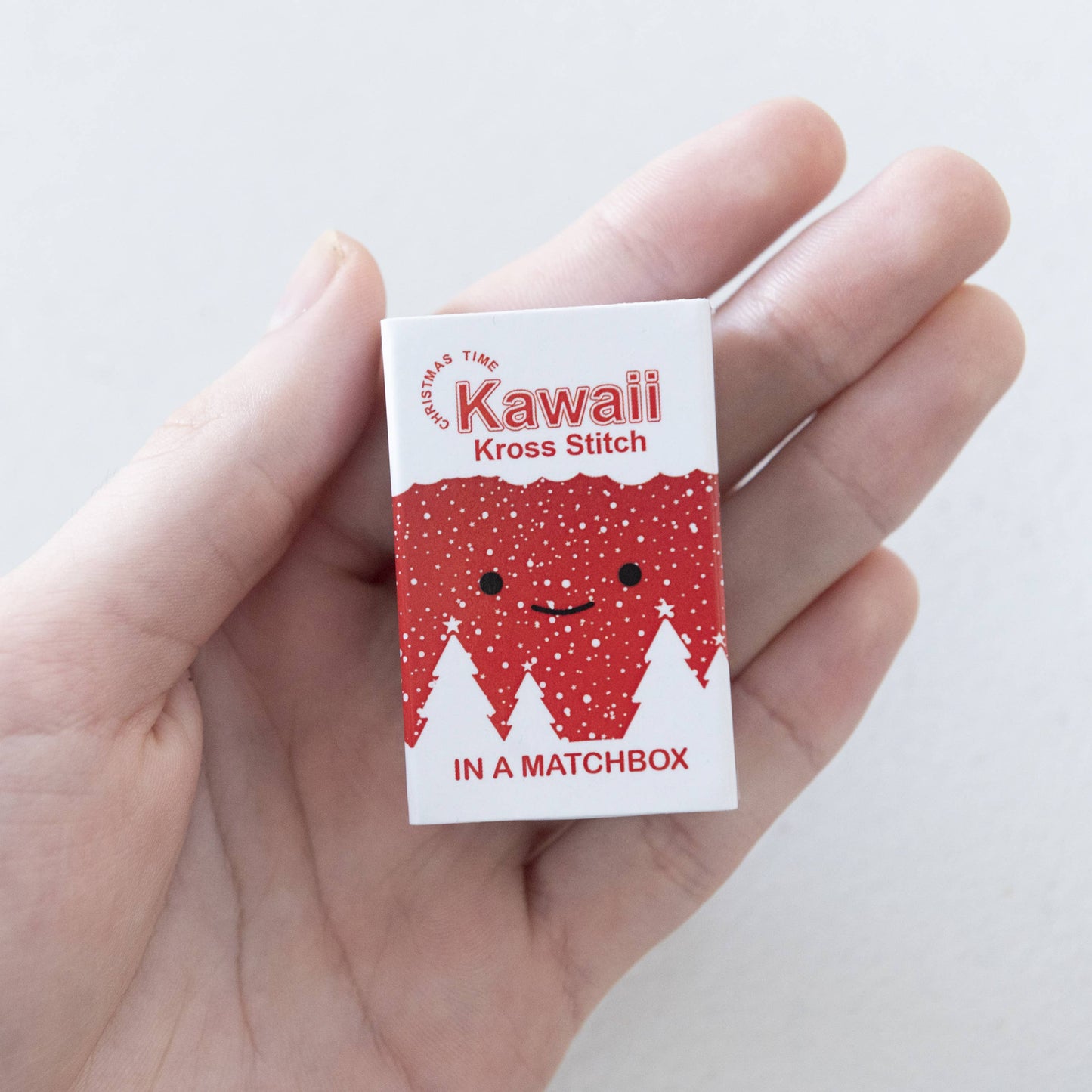 Kawaii Christmas Pudding Cross Stitch Kit In A Matchbox