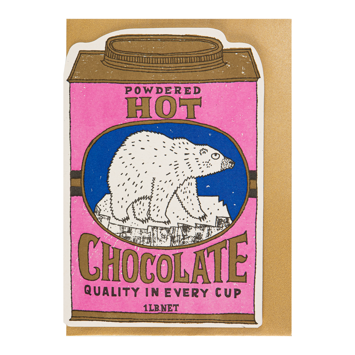 Polar Bear Hot Chocolate Cut-Out Greeting Card