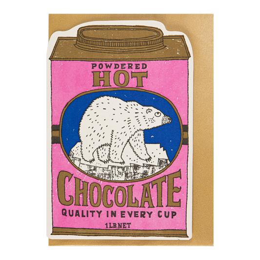 Polar Bear Hot Chocolate Cut-Out Greeting Card