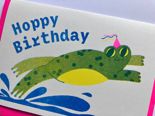 Hoppy Birthday - A6 Riso Greeting Card