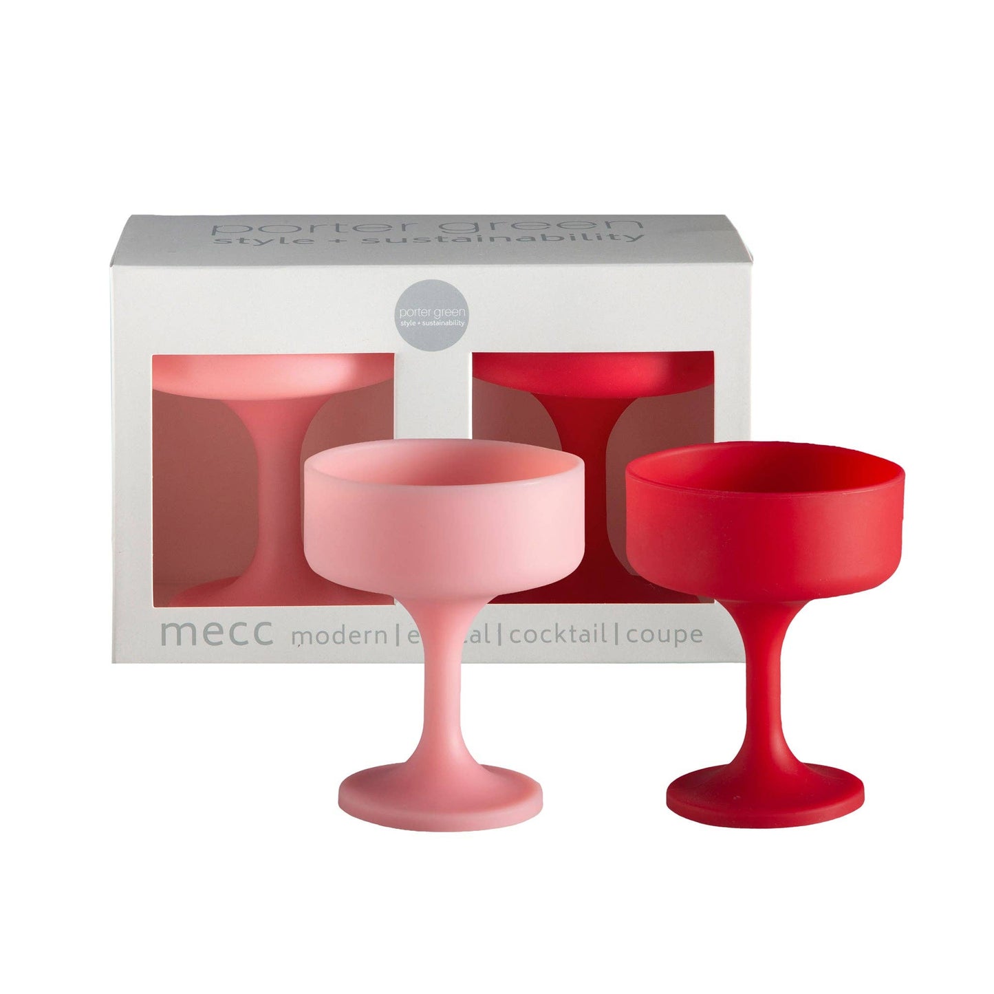 Cherry + Blush Mecc Silicone Unbreakable Cocktail Glasses