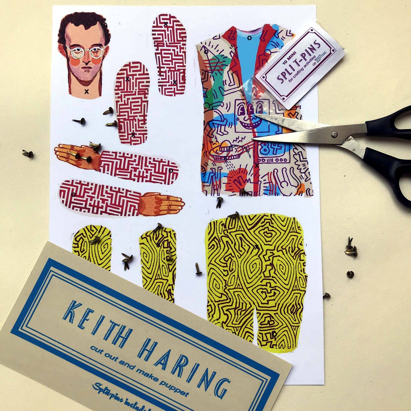 Keith Haring Cut and Make Puppet